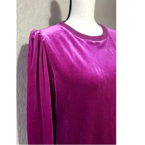 Jodifl A Special Place Velour Velvet Knit Pullover Women's Fuchsia Pink Small - Picture 3 of 11
